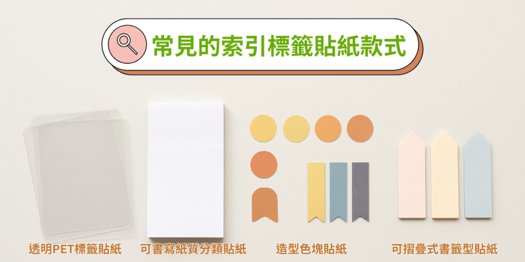常見的索引標籤貼紙款式